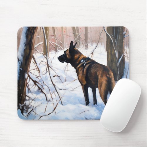 Belgian Malinois Let It Snow Christmas Mouse Pad