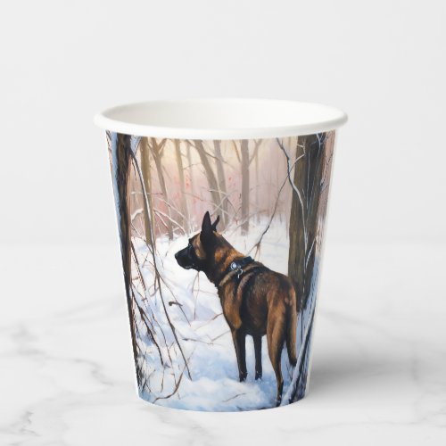 Belgian Malinois Let It Snow Christmas Paper Cups