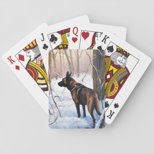 Belgian Malinois Let It Snow Christmas Poker Cards