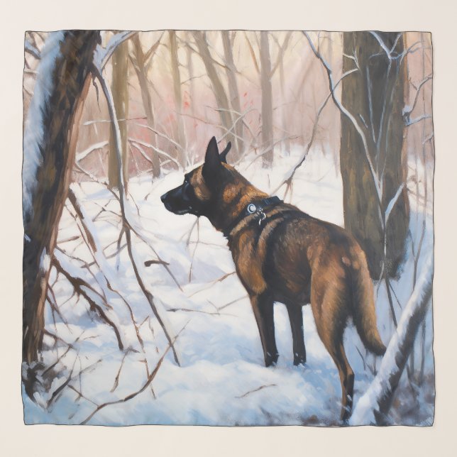Belgian Malinois Let It Snow Christmas Scarf (Front)