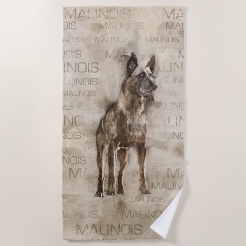 Belgian Malinois _ Mechelaar  _ Maligator Beach Towel