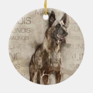 Belgian Malinois - Mechelaar - Maligator Ceramic Ornament