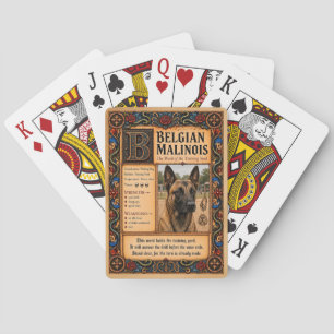 Belgian Malinois, Medieval Bestiary Art Poker Cards