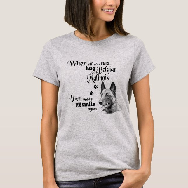 Belgian Malinois modern art cute dog breed slogan T-Shirt (Front)