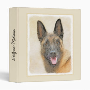 Belgian Malinois Painting - Cute Original Dog Art 3 Ring Binder