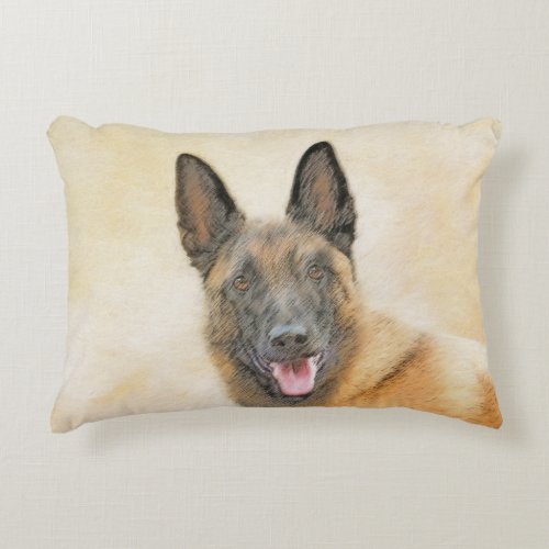 Belgian Malinois Painting _ Cute Original Dog Art Accent Pillow