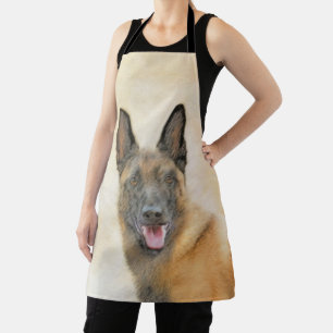 Belgian Malinois Painting - Cute Original Dog Art Apron