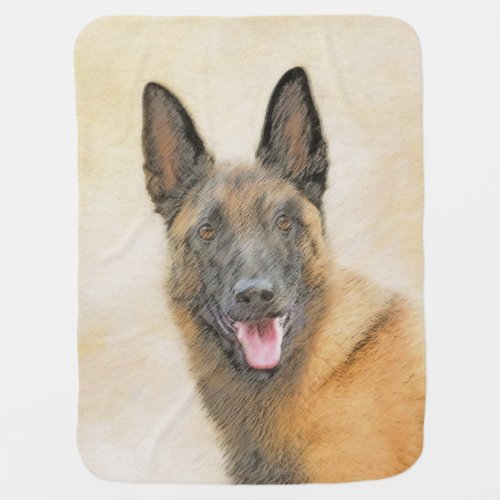 Belgian Malinois Painting _ Cute Original Dog Art Baby Blanket