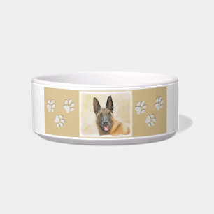 Belgian Malinois Painting - Cute Original Dog Art Bowl