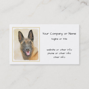 Belgian Malinois Painting - Cute Original Dog Art Business Card