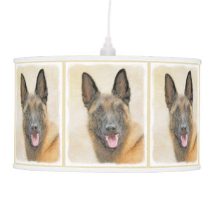 Belgian Malinois Painting - Cute Original Dog Art Ceiling Lamp