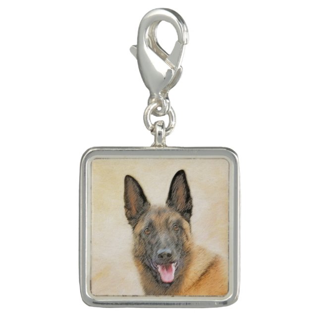 Belgian Malinois Painting - Cute Original Dog Art Charm (Front)