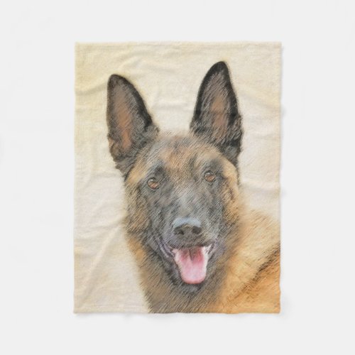 Belgian Malinois Painting _ Cute Original Dog Art Fleece Blanket