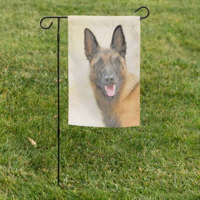 Belgian Malinois Painting - Cute Original Dog Art Garden Flag (In SItu)