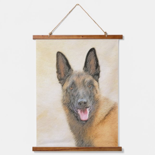 Belgian Malinois Painting - Cute Original Dog Art Hanging Tapestry (Front)