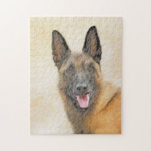 Belgian Malinois Painting _ Cute Original Dog Art Jigsaw Puzzle