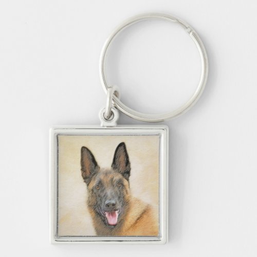 Belgian Malinois Painting _ Cute Original Dog Art Keychain