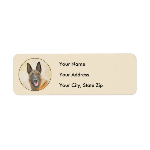 Belgian Malinois Painting _ Cute Original Dog Art Label