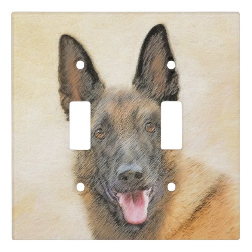 Belgian Malinois Painting _ Cute Original Dog Art Light Switch Cover