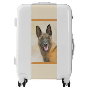 Belgian Malinois Painting - Cute Original Dog Art Luggage