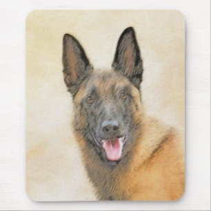 Belgian Malinois Painting - Cute Original Dog Art Mouse Pad
