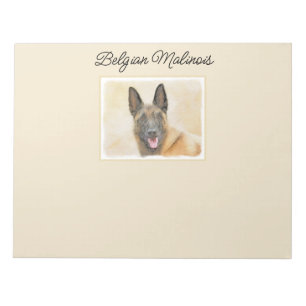 Belgian Malinois Painting - Cute Original Dog Art Notepad