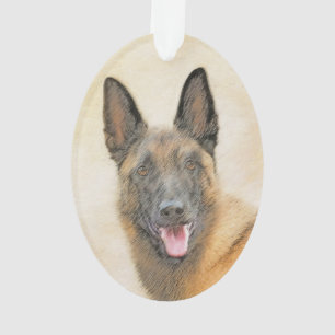 Belgian Malinois Painting - Cute Original Dog Art Ornament