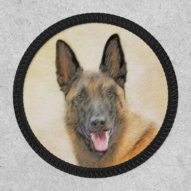 Belgian Malinois Painting - Cute Original Dog Art Patch (Front)