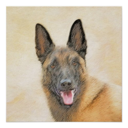 Belgian Malinois Painting _ Cute Original Dog Art Poster