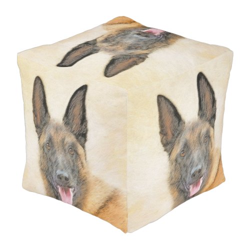 Belgian Malinois Painting _ Cute Original Dog Art Pouf