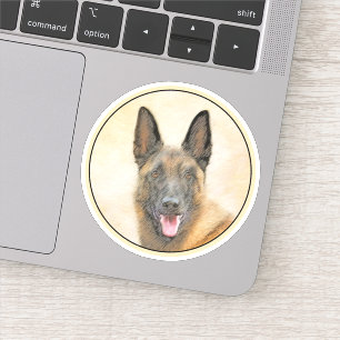 Belgian Malinois Painting - Cute Original Dog Art Sticker