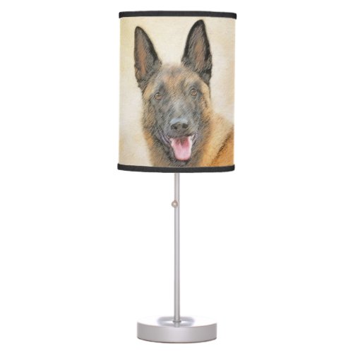 Belgian Malinois Painting _ Cute Original Dog Art Table Lamp