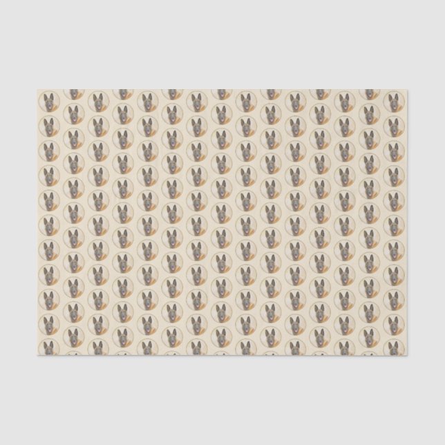 Belgian Malinois Painting - Cute Original Dog Art Tissue Paper (Front)