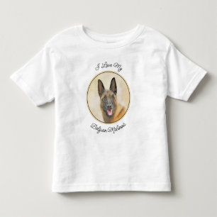 Belgian Malinois Painting - Cute Original Dog Art Toddler T-shirt