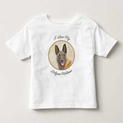 Belgian Malinois Painting _ Cute Original Dog Art Toddler T_shirt