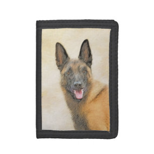 Belgian Malinois Painting - Cute Original Dog Art Trifold Wallet