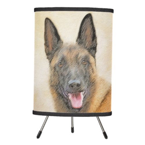 Belgian Malinois Painting _ Cute Original Dog Art Tripod Lamp