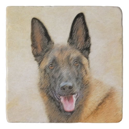 Belgian Malinois Painting _ Cute Original Dog Art Trivet