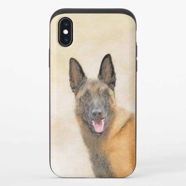 Belgian Malinois Painting - Cute Original Dog Art Uncommon iPhone Case (Back)