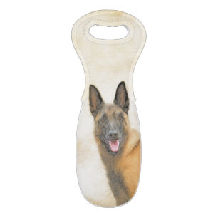 Belgian Malinois Painting - Cute Original Dog Art Wine Bag