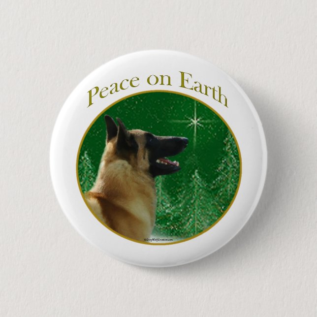 Belgian Malinois Peace Button (Front)