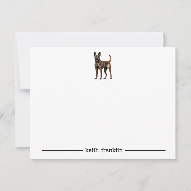 Belgian Malinois Personalized Note Cards (Front)