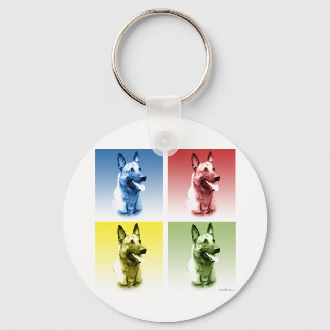Belgian Malinois Pop Art Keychain (Front)