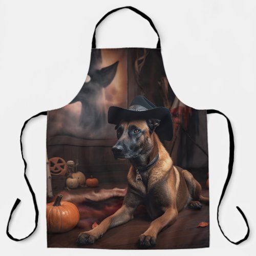 Belgian Malinois Pumpkins Halloween Scary Apron