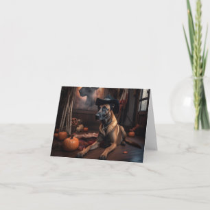 Belgian Malinois Pumpkins Halloween Scary Card