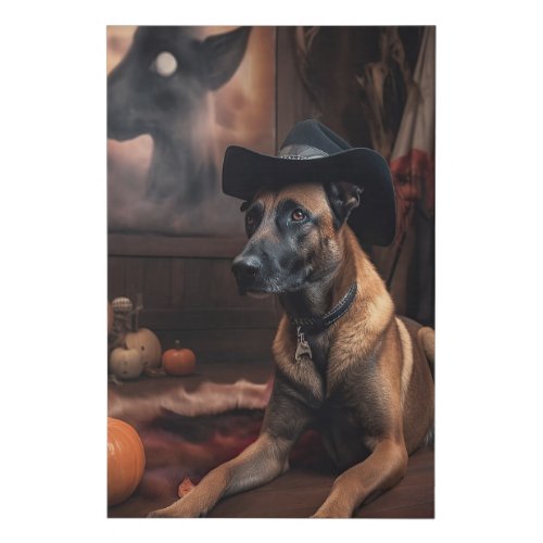 Belgian Malinois Pumpkins Halloween Scary Faux Canvas Print