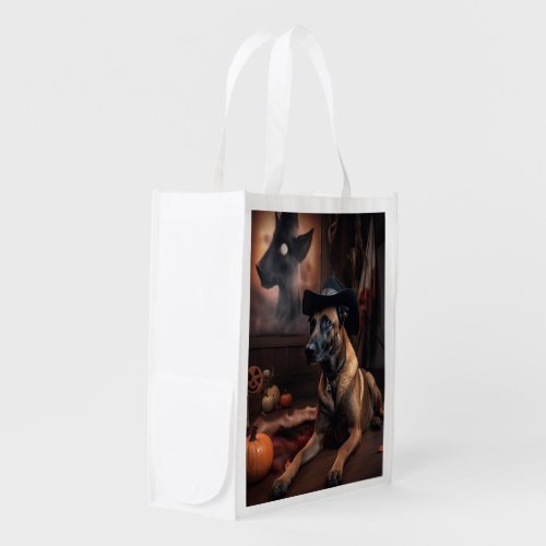 Belgian Malinois Pumpkins Halloween Scary Grocery Bag