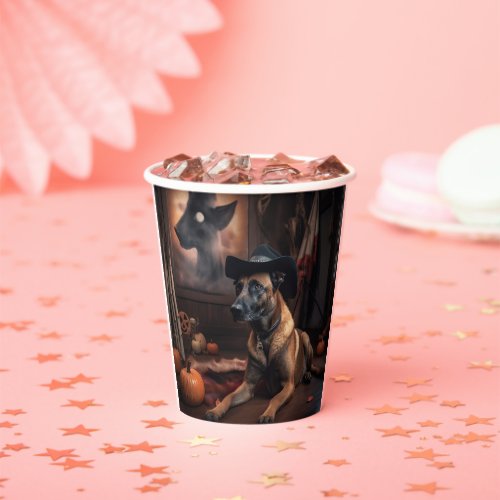 Belgian Malinois Pumpkins Halloween Scary Paper Cups