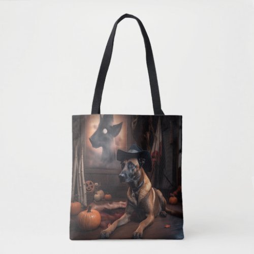 Belgian Malinois Pumpkins Halloween Scary Tote Bag