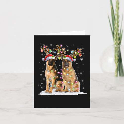 Belgian Malinois Reindeer Hat Santa Christmas Ligh Card